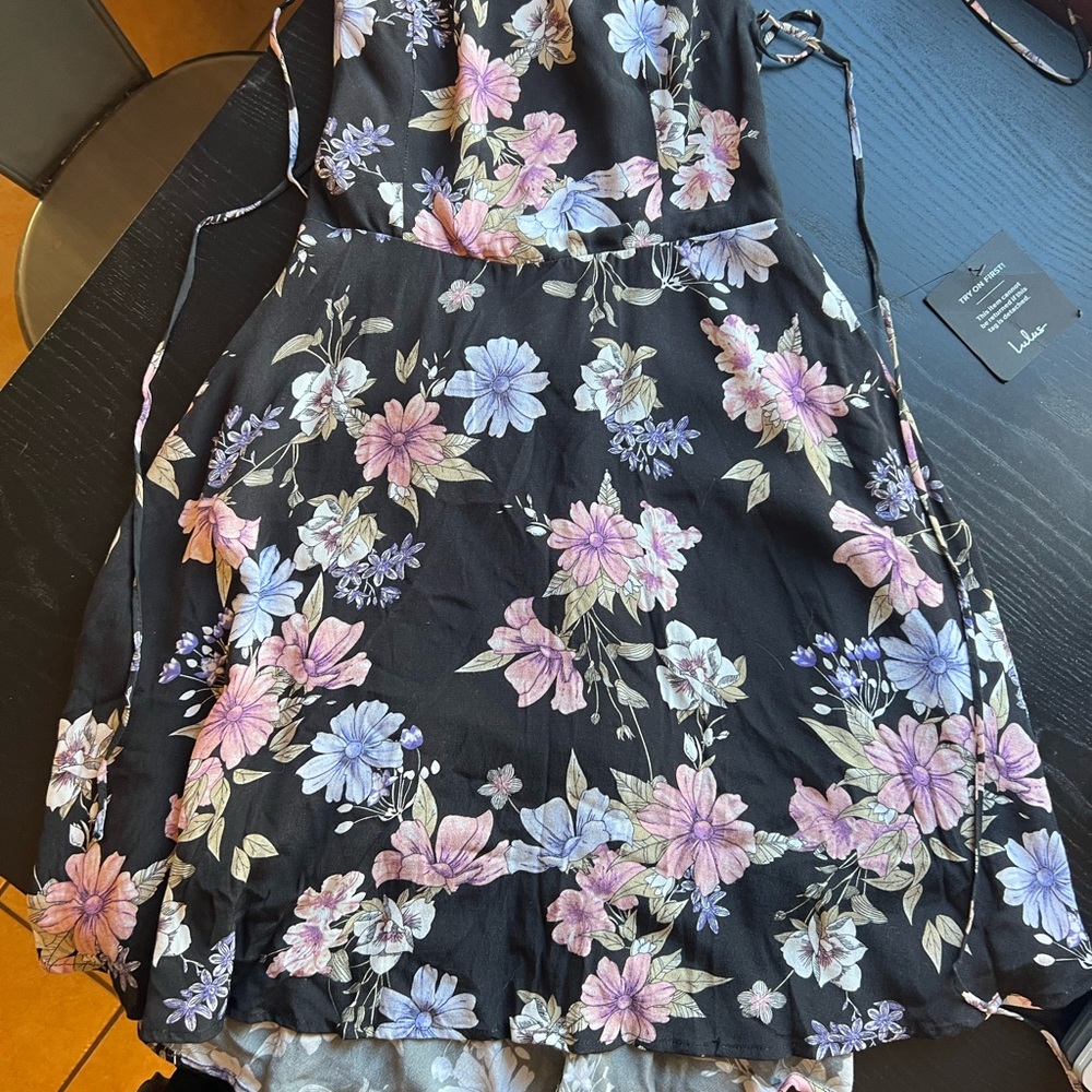 Lulus Floral Backless Skater Dress